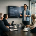 Founder pitching to family office investors