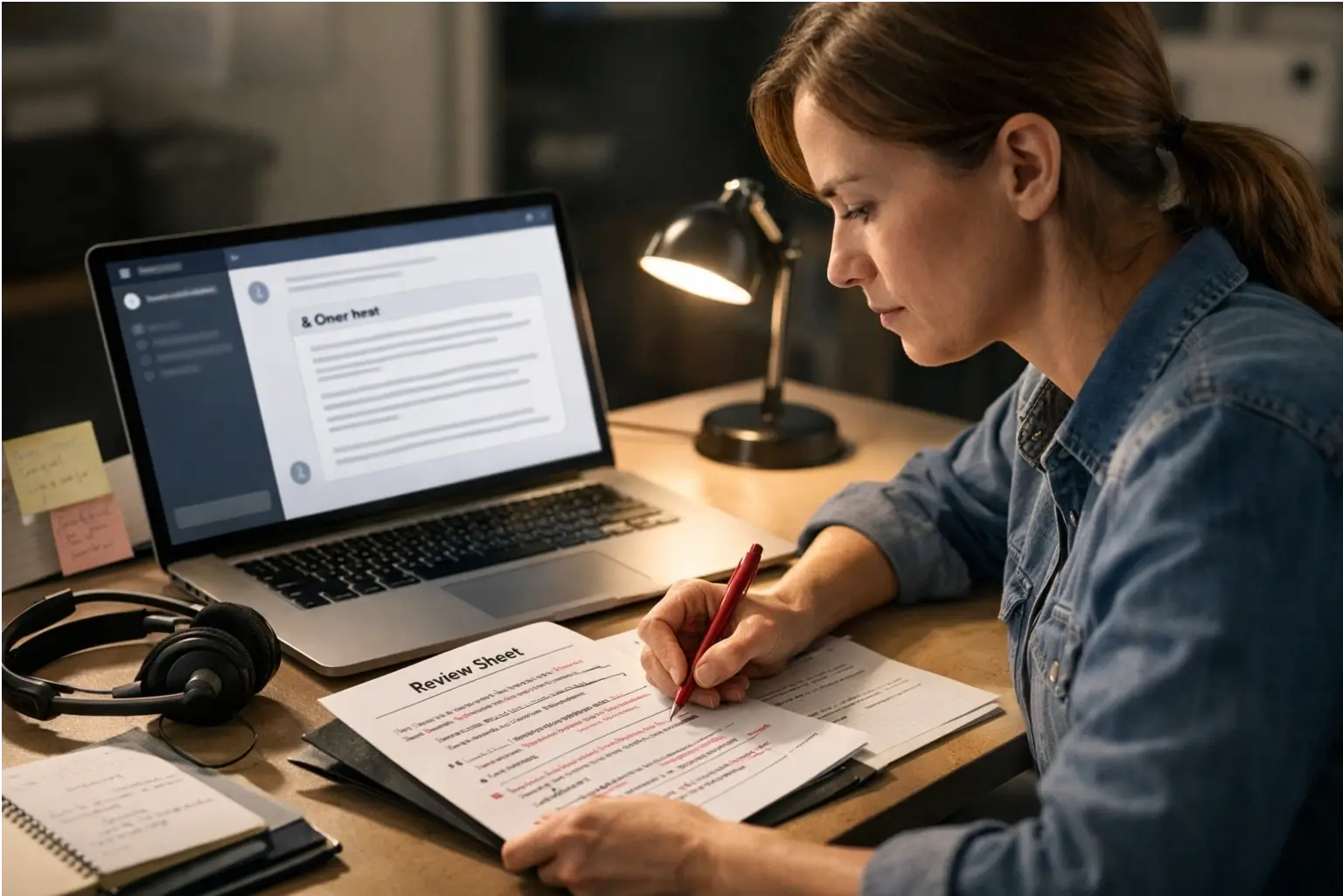 Team member reviewing an AI-written customer support reply