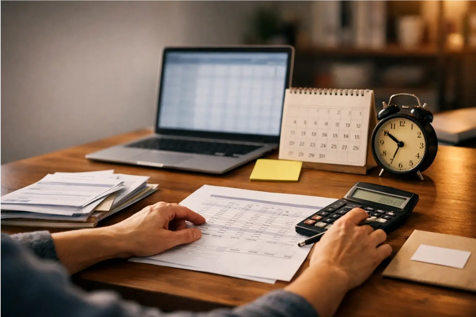 Business owner planning VAT dates in a cash flow forecast