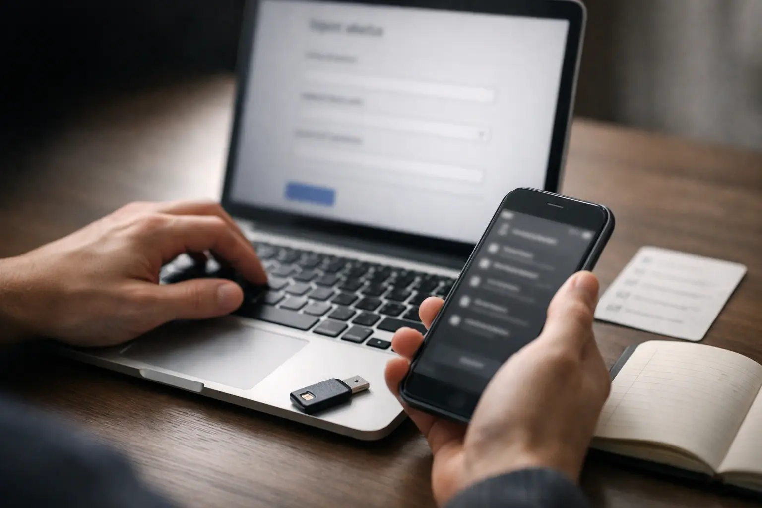 Someone fills out a report form and checks phone privacy settings.
