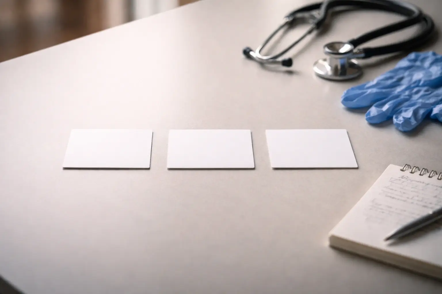 Three simple cards on a table showing three viewing choices