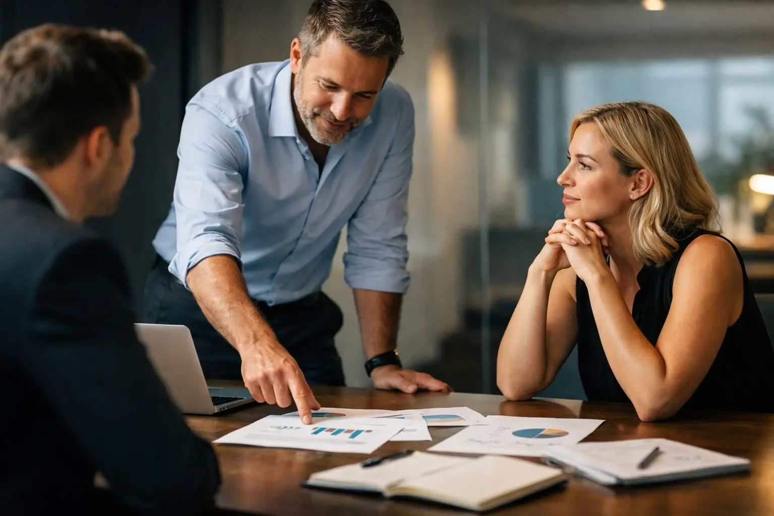 Small business team discussing growth strategy