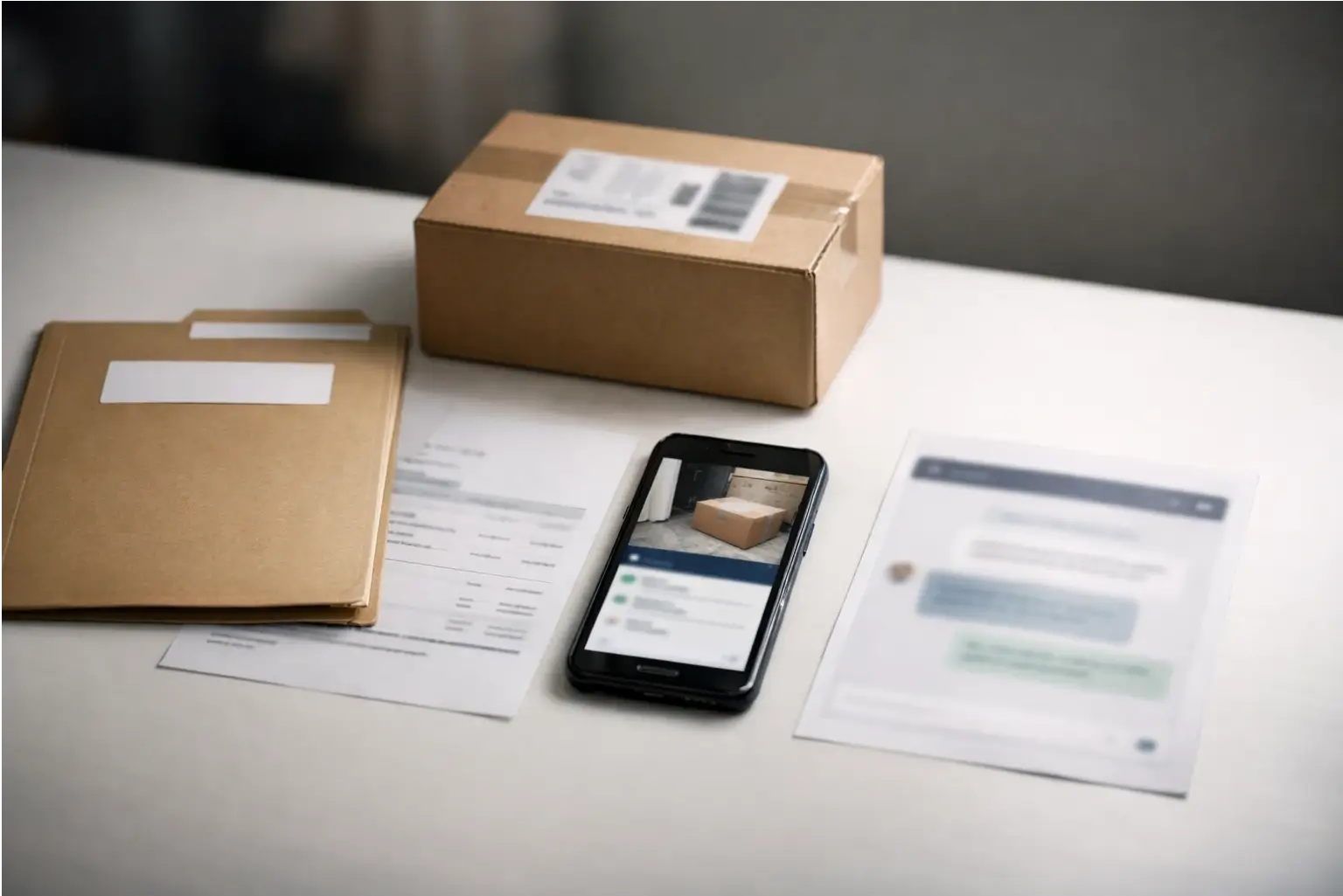 Order receipt and delivery proof for a dispute response