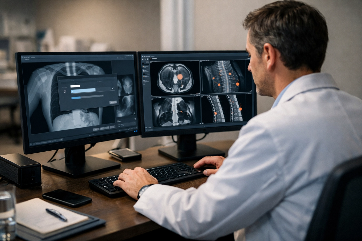 Secure diag image review setup in hospital office