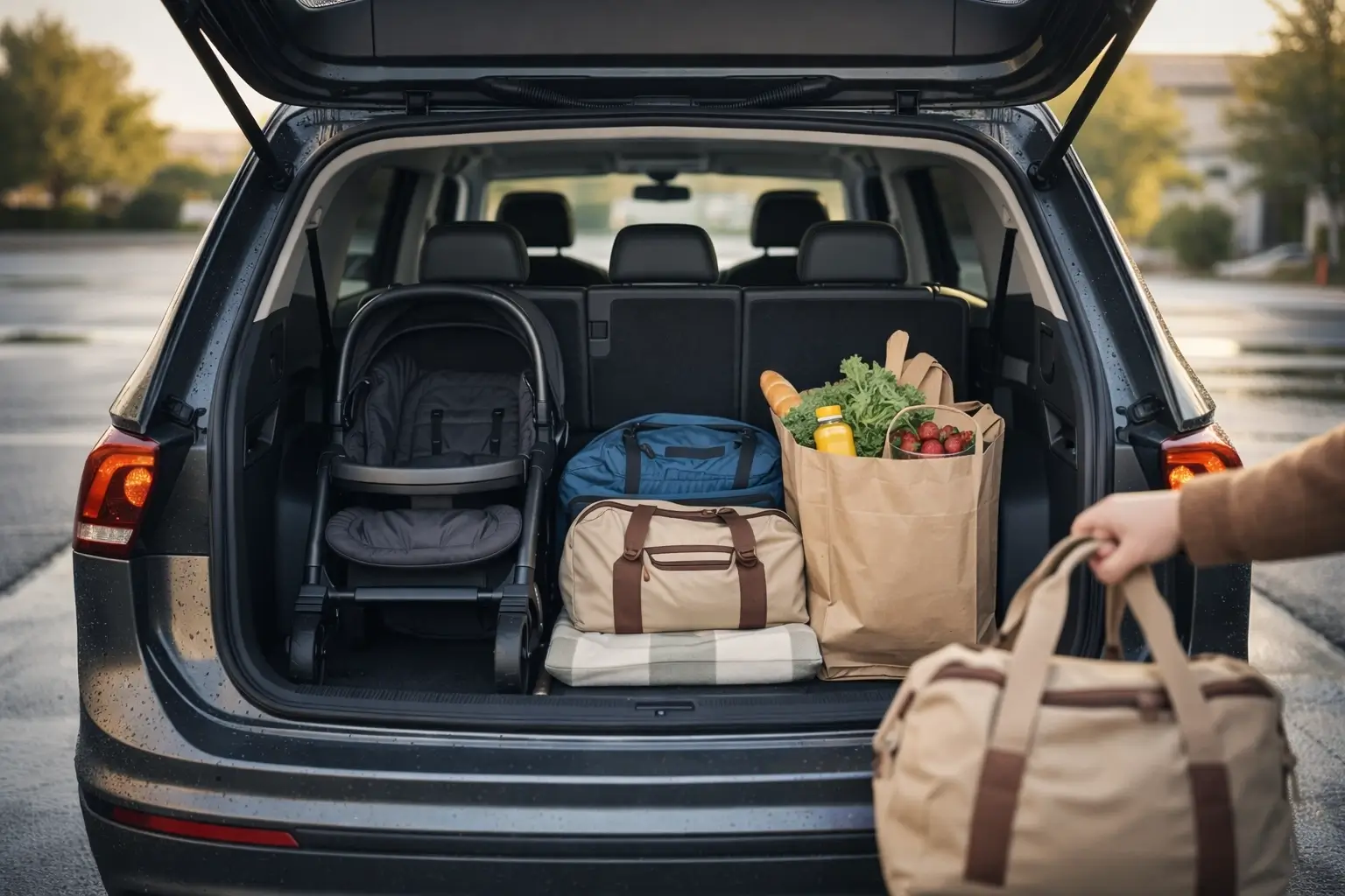 spacious boot area in a folkevogn tiguan style SUV