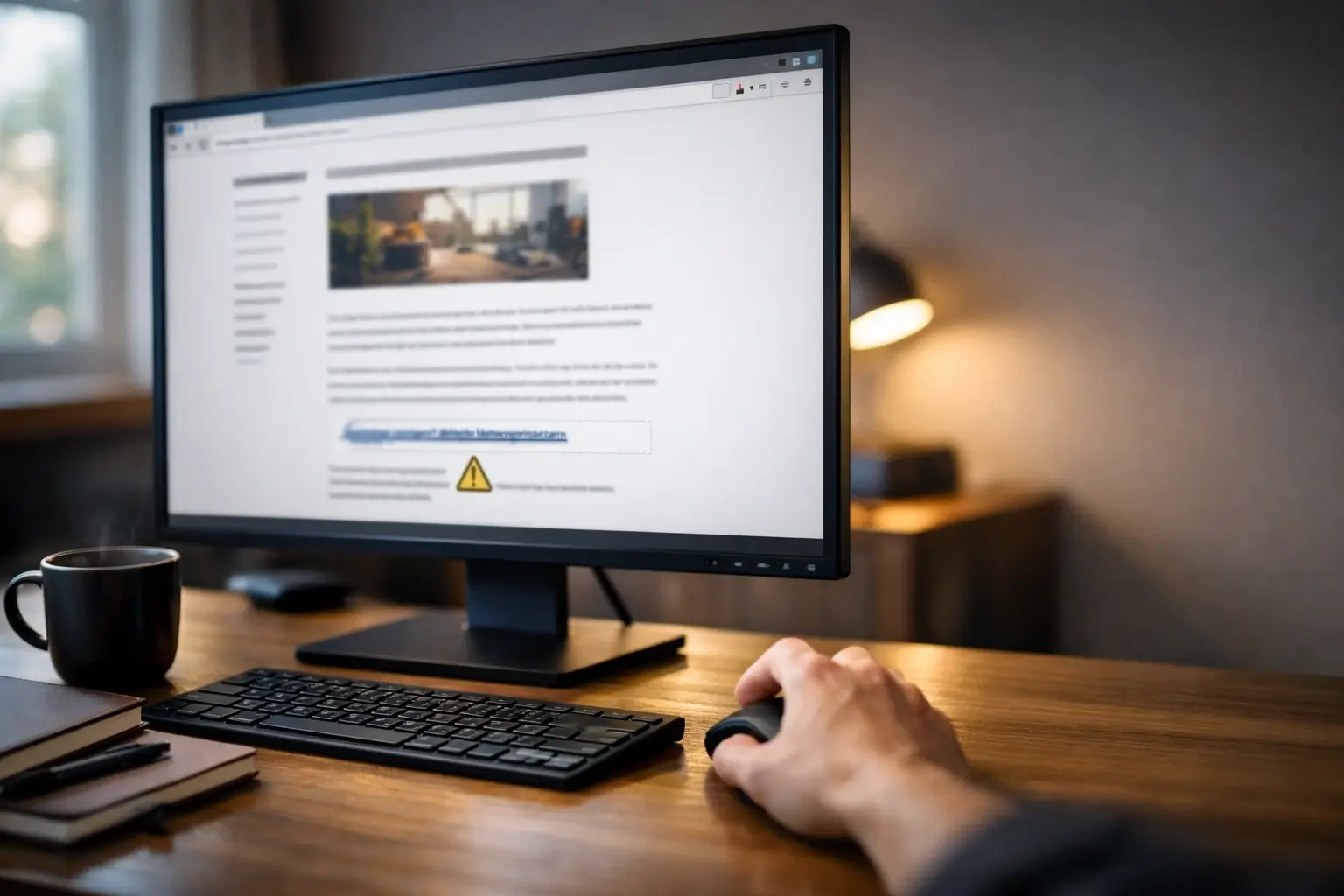 Person deleting a suspicious file after opening a link