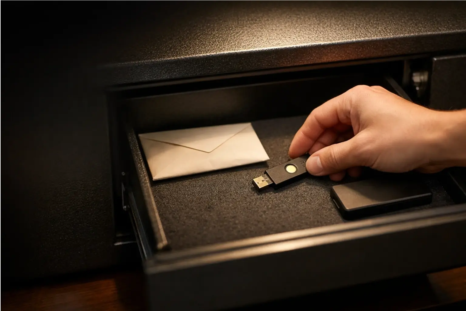 An offline backup setup for passwordless accounts