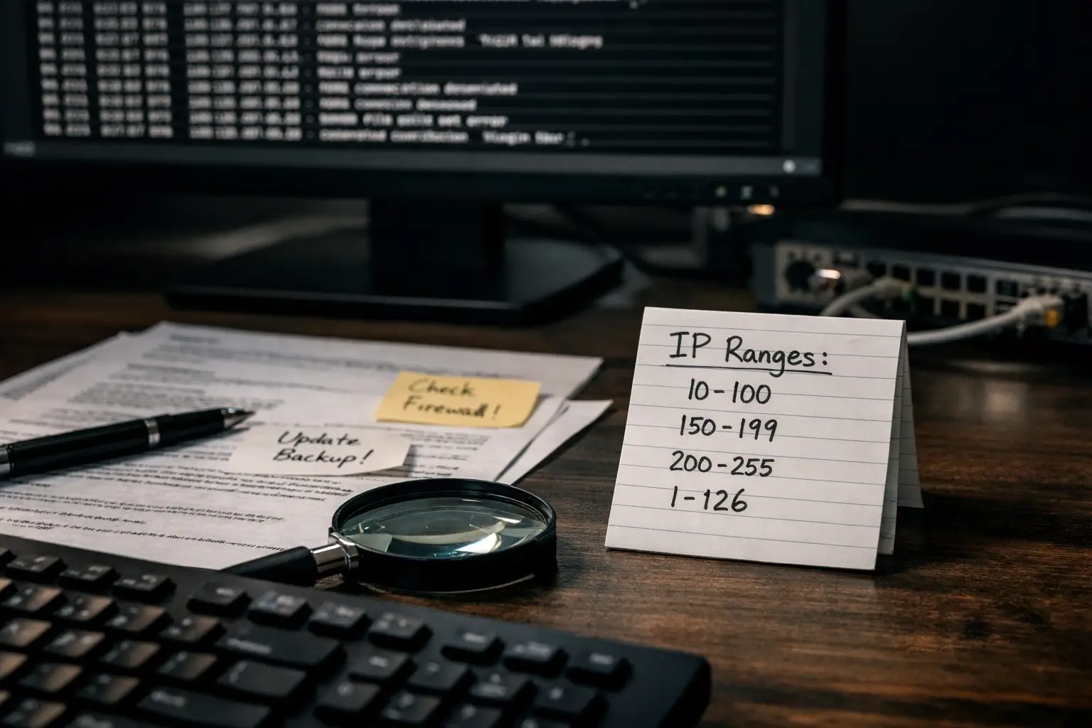 IT desk setup used to check if an IP address is valid