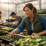 Agriscience teacher leading hands-on plant learning in Connecticut