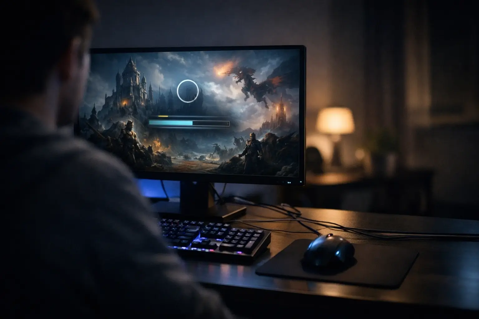 Gamer fixing a Mabinogi launcher problem on a desktop PC