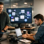 Tech founders using a smart collaboration platform