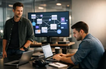 Tech founders using a smart collaboration platform