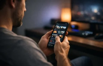 Person using a smartphone to explore Opang88 at home