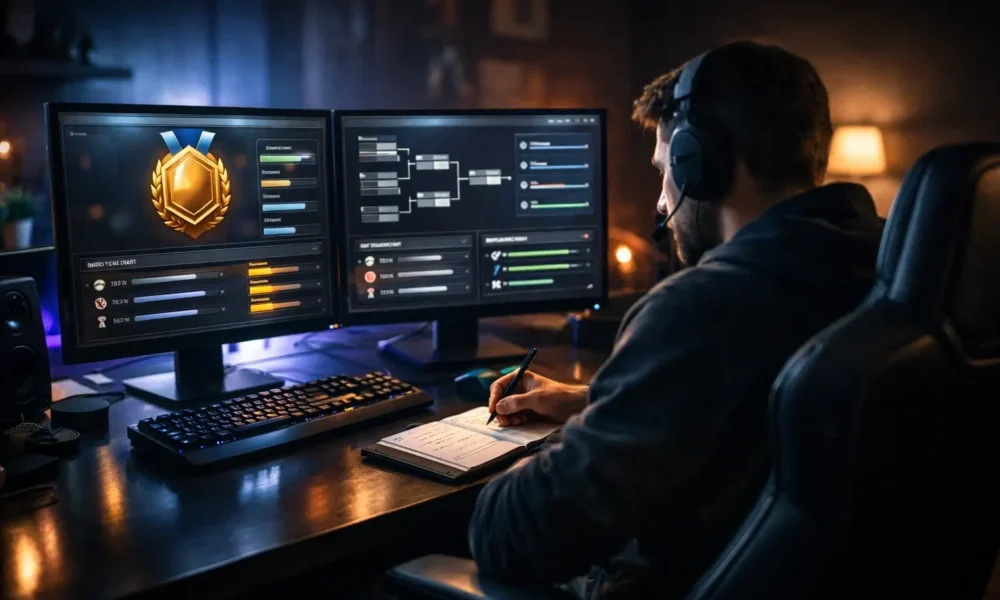 Gamer checking progress for the pragmatic juara100.org medal