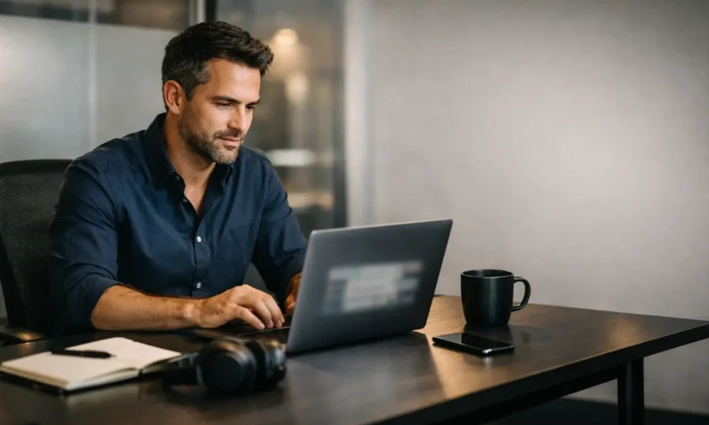 Quiet office setup for safe team collaboration