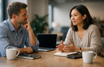 Small team meeting showing servantful leadership and trust