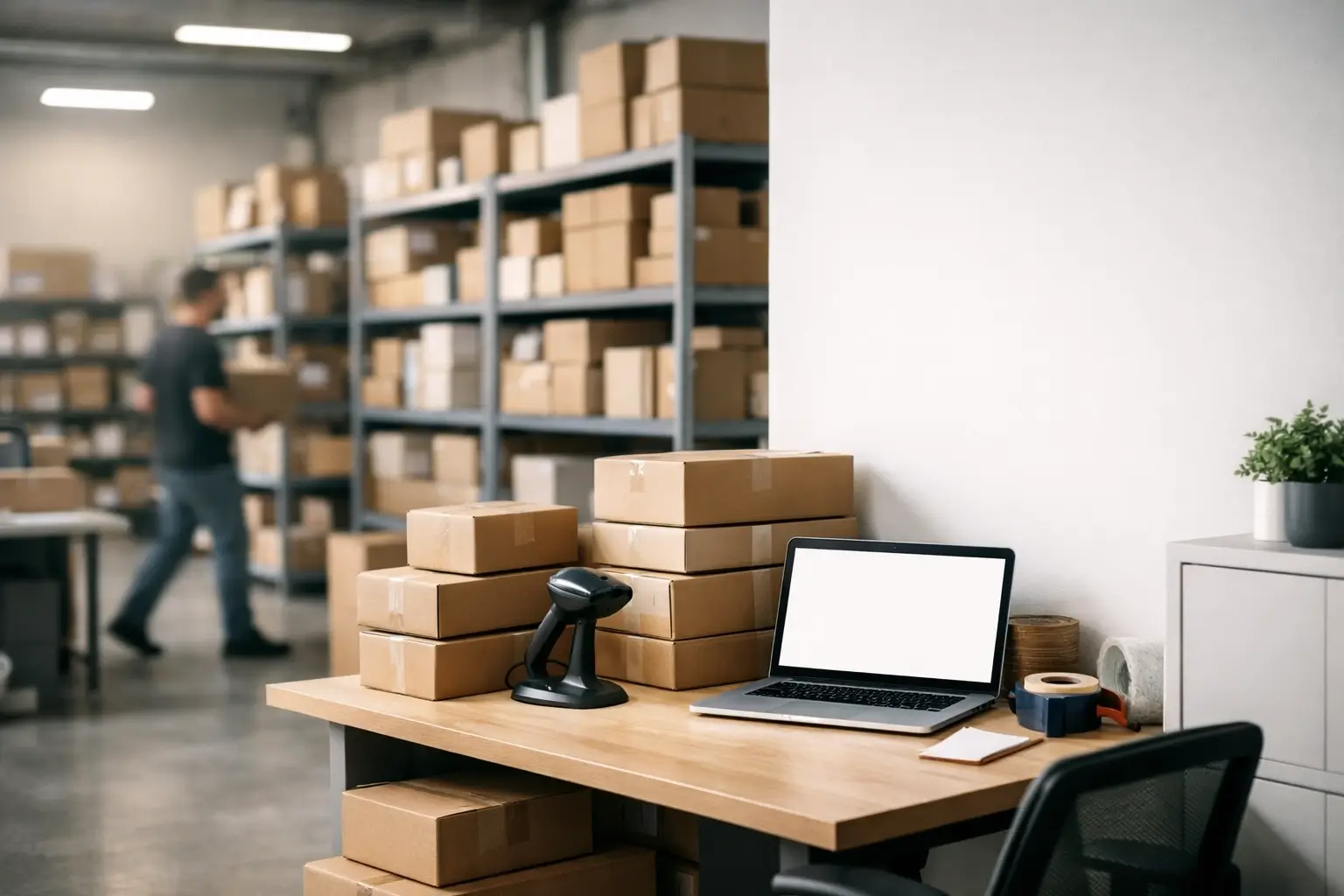 Clean fulfillment workspace linked to servantful meaning and brand