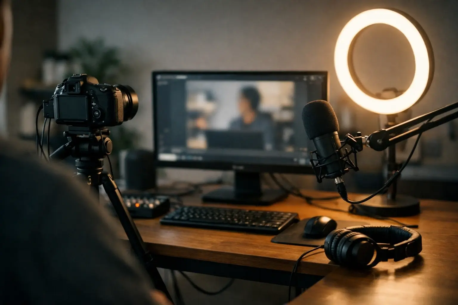 Home studio setup for live webinars and streaming