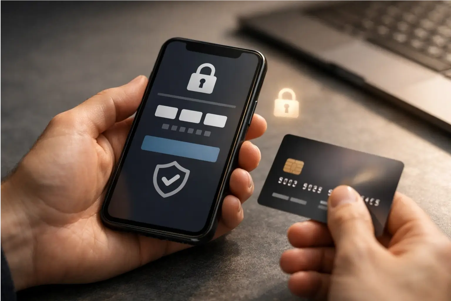 Phone showing a secure checkout step during payment