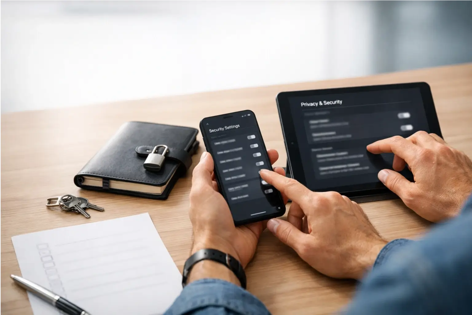 Preparing a passkey safety setup with trusted devices
