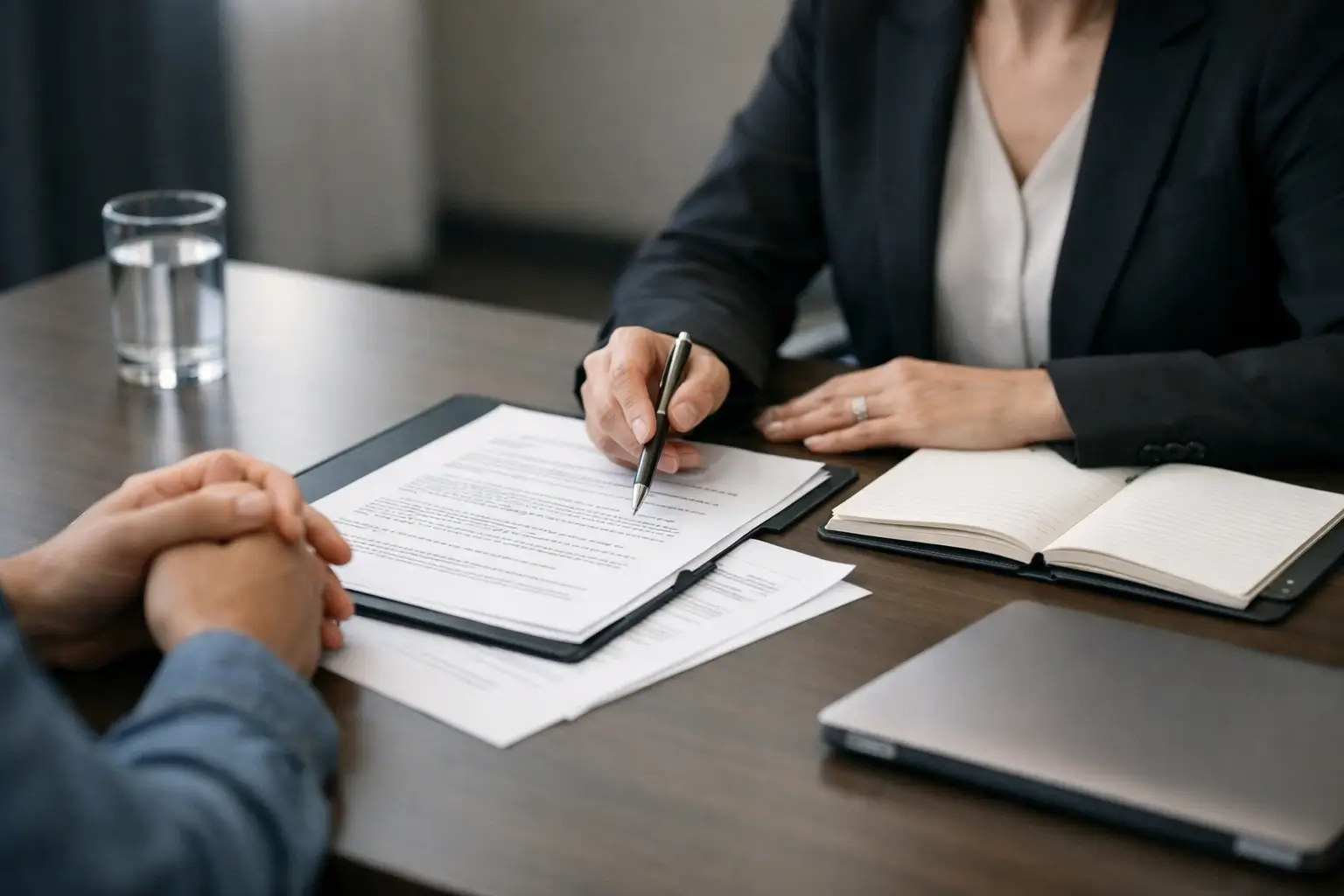 Employee meeting with a workplace advisor in a private office