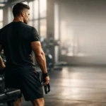 Athletic man standing in a modern gym