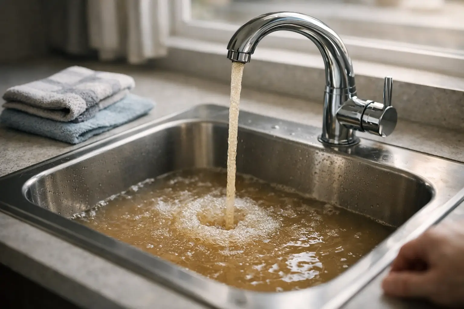 Cloudy tap water after a water main repair