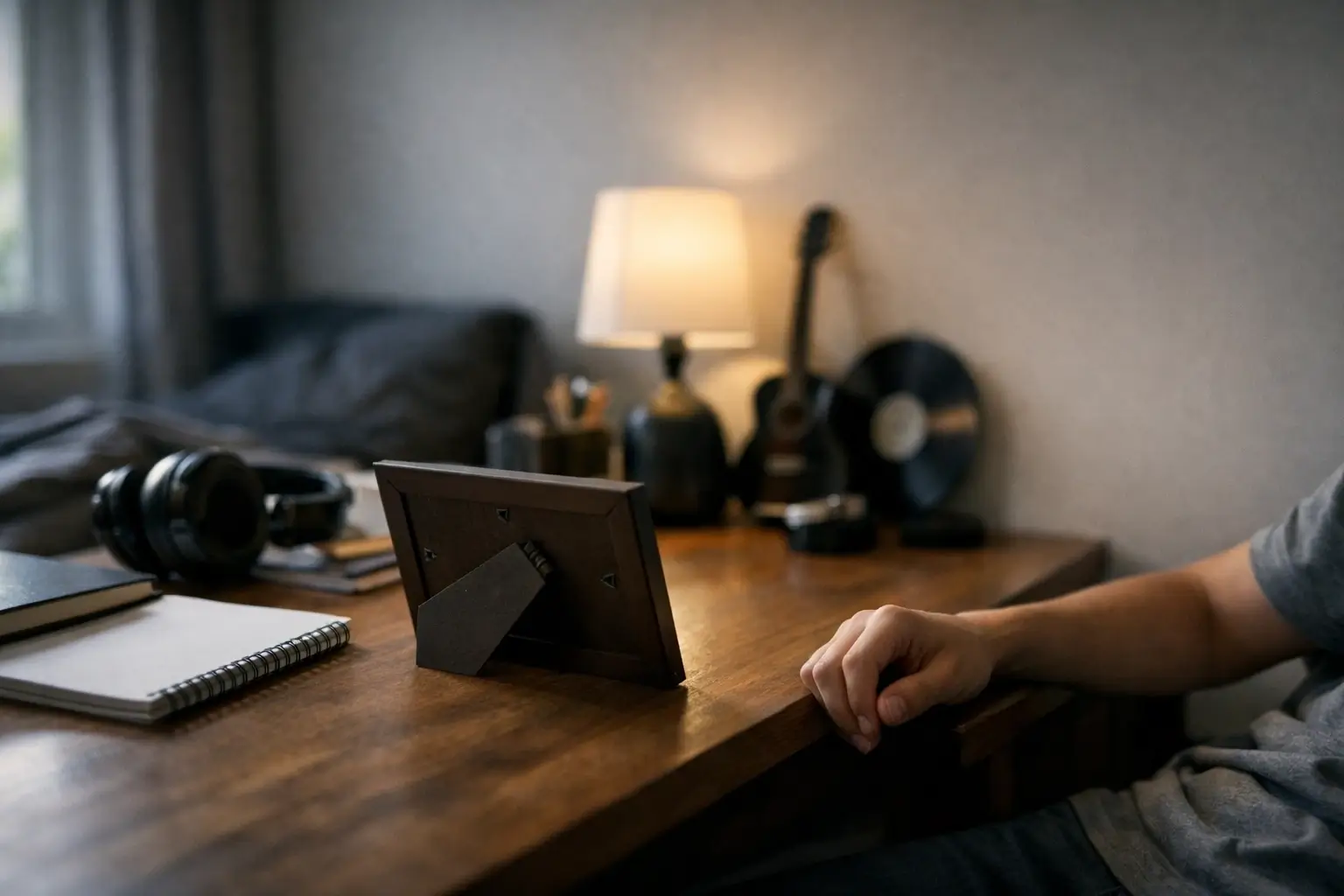 Close-up home scene showing family distance and identity