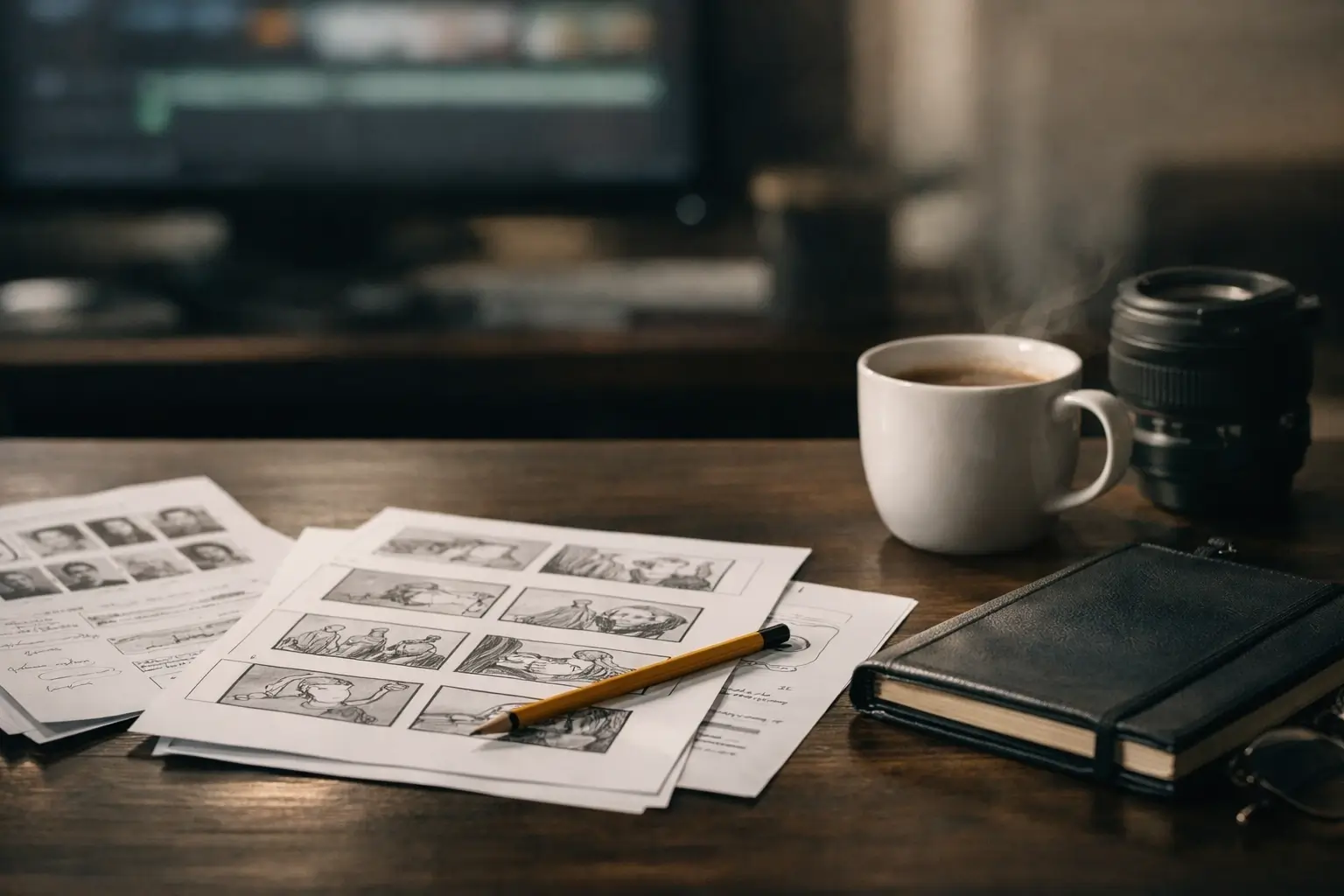 Creative workspace with film planning tools