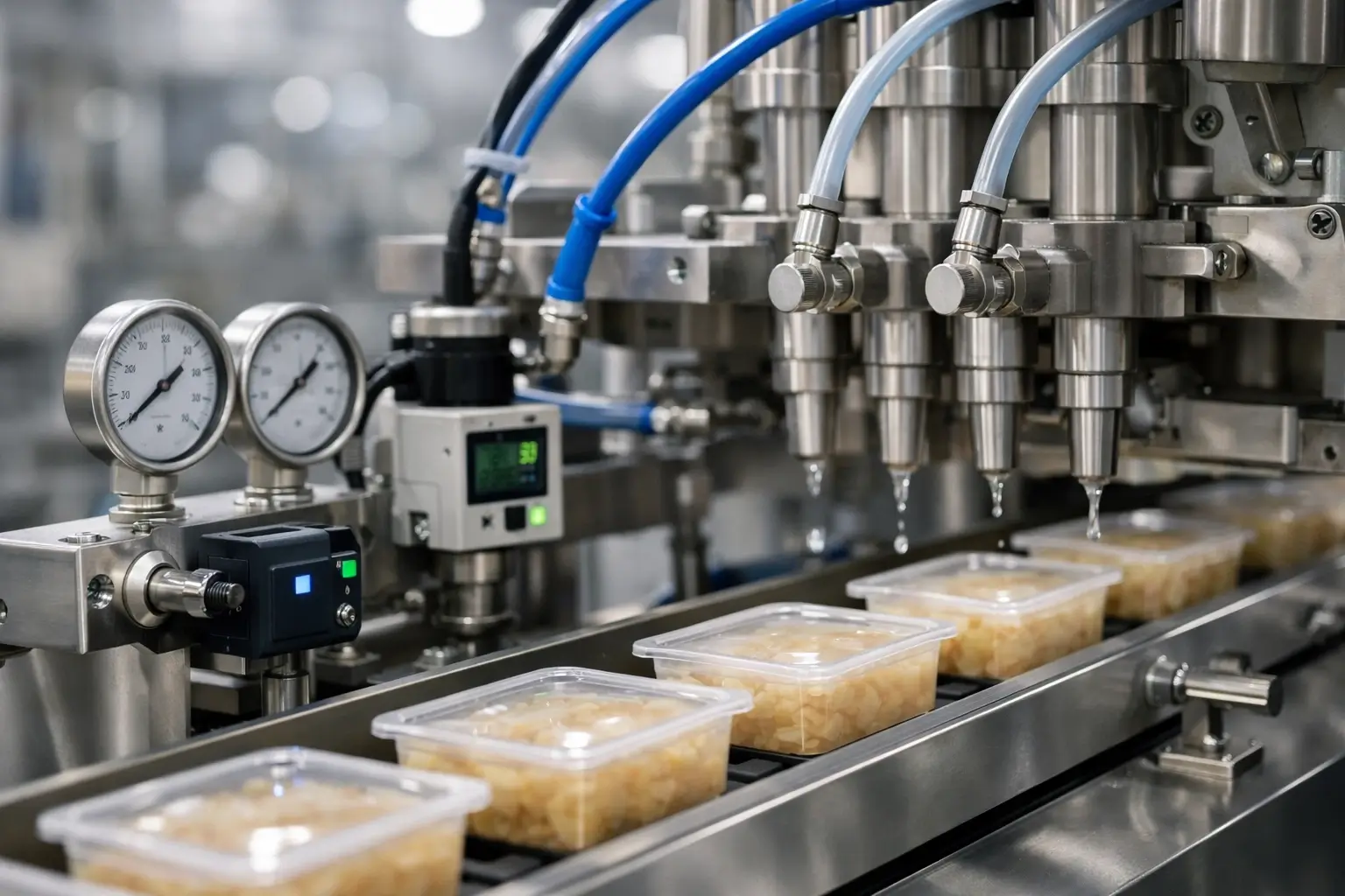 Real-time pressure control in a packaging process