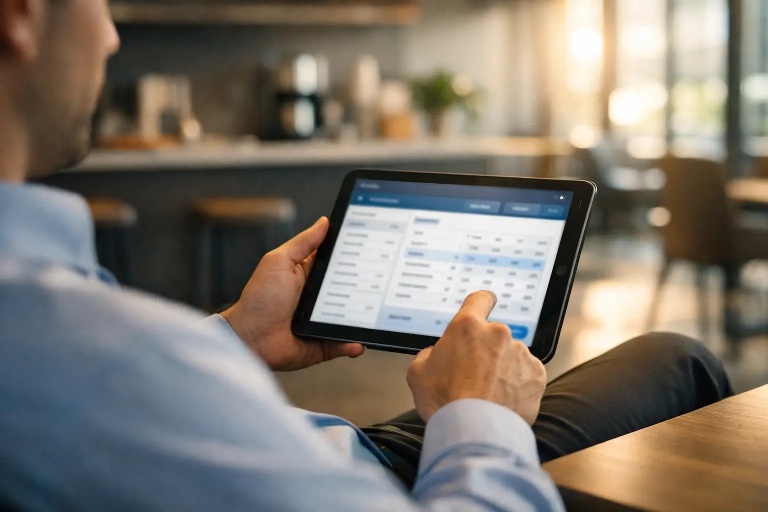 Staff member viewing payslip information on smartphone app